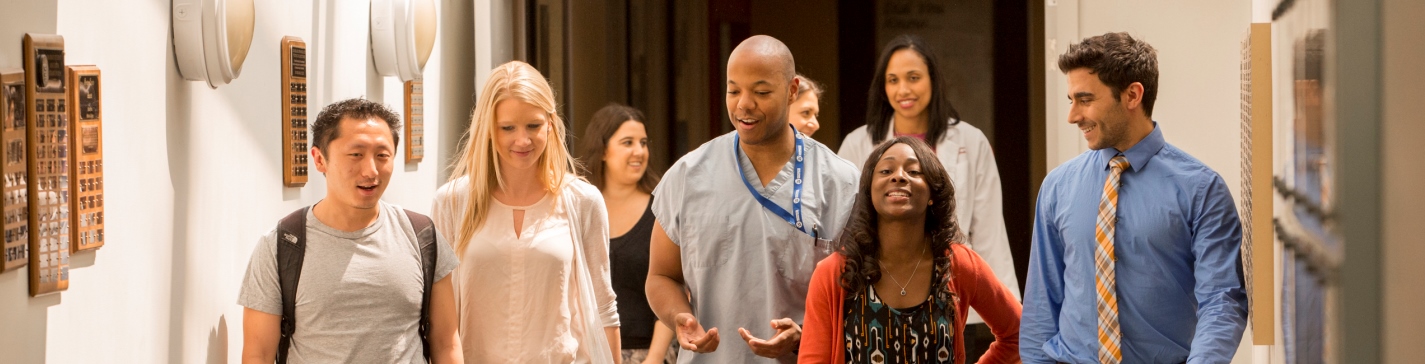 Students in the medical education center header